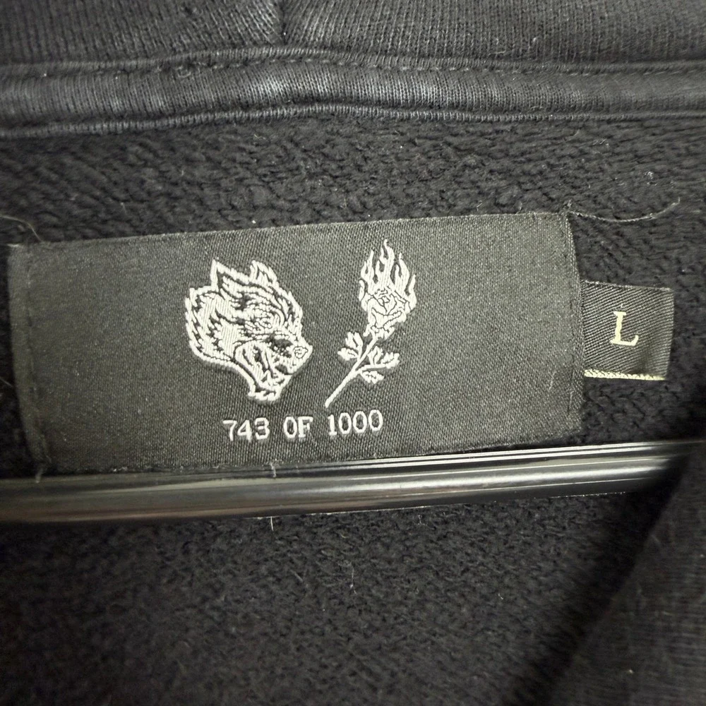 Civil Regime Hoodie Mens Large Black Wolves Graphic Limited Edition 743 of 1000 - Picture 6 of 9